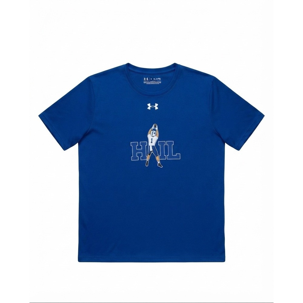 Under Armour UA Tech Men's XL Blue Graphic Logo Polyester Crew Neck T-Shirt